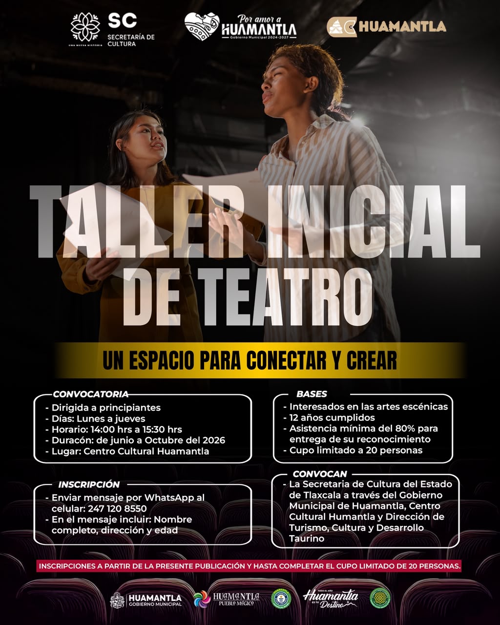 Gobierno municipal de Huamantla abre espacio para descubrir el talento escénico de nuevas generaciones